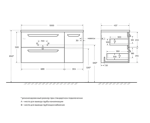 Тумба под раковину CEZARES ECO-CER-N-1000-2C-1A-SO-BL-L Bianco Lucido 1000x457 подвесная Тумба под раковину CEZARES ECO-CER-N-1000-2C-1A-SO-BL-L Bianco Lucido 1000x457 подвесная