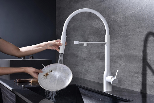 Смеситель для кухни Paulmark Magneto One белый Ma213188-WH Смеситель для кухни Paulmark Magneto One белый Ma213188-WH