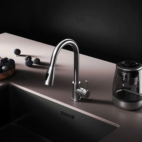 Смеситель для кухни AM.PM X-Joy S F85B07511 с вытягивающимся изливом, сатин Смеситель для кухни AM.PM X-Joy S F85B07511 с вытягивающимся изливом, сатин