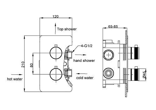 Смеситель для душа Boheme CELL 134-2-BRB встраиваемый, с термостатом BRUSHED BRONZE Смеситель для душа Boheme CELL 134-2-BRB встраиваемый, с термостатом BRUSHED BRONZE
