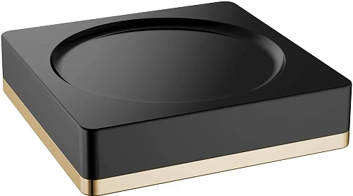 Мыльница Boheme 10960-В-G квадратная черный-золото Мыльница Boheme 10960-В-G квадратная черный-золото