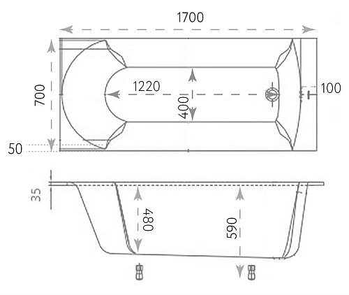 Ванна из искусственного камня Marmo Bagno Глория 170х70 цвет MB-GL170-70-RAL Ванна из искусственного камня Marmo Bagno Глория 170х70 цвет MB-GL170-70-RAL