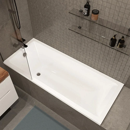 Акриловая ванна STWORKI Карлстад 170x70, с каркасом и сливом-переливом 563277 Акриловая ванна STWORKI Карлстад 170x70, с каркасом и сливом-переливом 563277