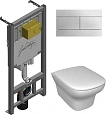 Комплект унитаза Jacob Delafon Vox E21746RU-00 безободковый с инсталляцией и кнопкой смыва Комплект унитаза Jacob Delafon Vox E21746RU-00 безободковый с инсталляцией и кнопкой смыва