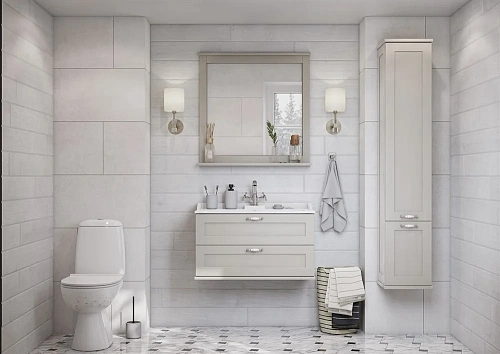 Шкаф-пенал Aquaton Леон дуб белый 1A186503LBPS0 Шкаф-пенал Aquaton Леон дуб белый 1A186503LBPS0