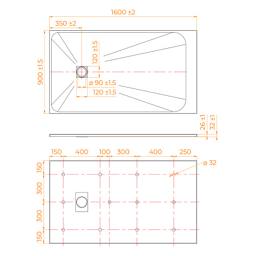 Душевой поддон RGW TSS-W 900x1600 мм 553502916-01 прямоугольный Душевой поддон RGW TSS-W 900x1600 мм 553502916-01 прямоугольный