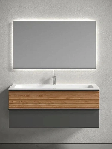 Тумба под раковину Sancos Delta DL120GR 1195х445х500 дуб красный/графит, подвесная Тумба под раковину Sancos Delta DL120GR 1195х445х500 дуб красный/графит, подвесная