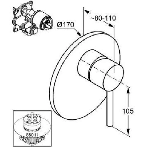 Смеситель для душа Kludi BOZZ 38655N076 брашированное золото Смеситель для душа Kludi BOZZ 38655N076 брашированное золото