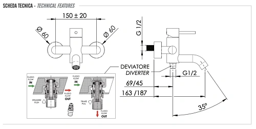 Смеситель для ванны Remer X Style X05BG, золото брашированное Смеситель для ванны Remer X Style X05BG, золото брашированное
