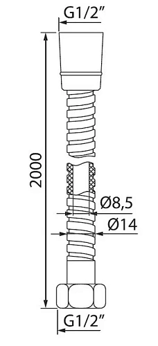Душевой шланг IDDIS (A50211 2.0) нержавеющая сталь 2,0 м Душевой шланг IDDIS (A50211 2.0) нержавеющая сталь 2,0 м