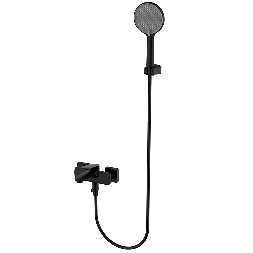 Смеситель для ванны AQUAme Imola AQM6712MB с душевым набором, 120 мм, 3 режима, Черный матовый Смеситель для ванны AQUAme Imola AQM6712MB с душевым набором, 120 мм, 3 режима, Черный матовый