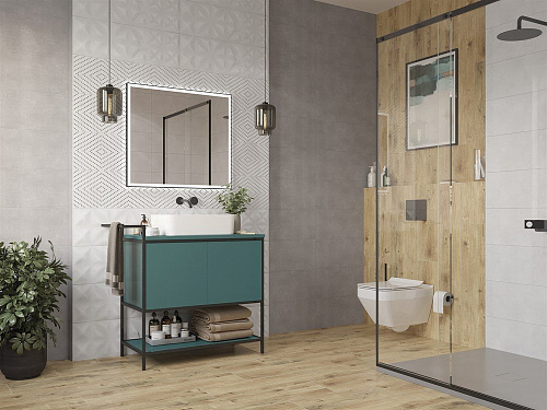 Вставка Cersanit Apeks ромбы светло-серый 25x75 15919 Вставка Cersanit Apeks ромбы светло-серый 25x75 15919