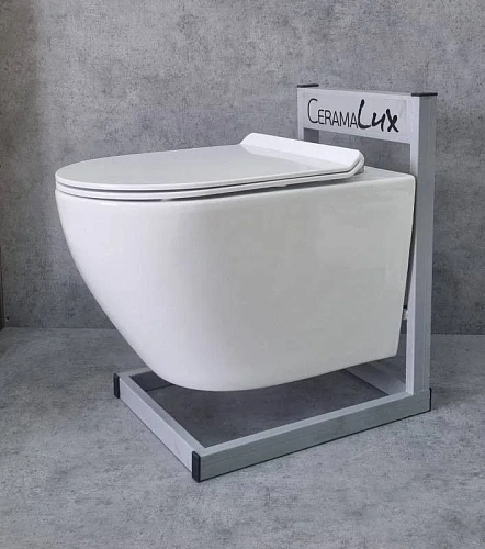 Унитаз подвесной CeramaLux 2196 -2 белый с крышкой микролифт Унитаз подвесной CeramaLux 2196 -2 белый с крышкой микролифт