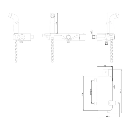 Гигиенический душ Lemark Solo LM7169CW термостатический, настенный, хром/белый Гигиенический душ Lemark Solo LM7169CW термостатический, настенный, хром/белый