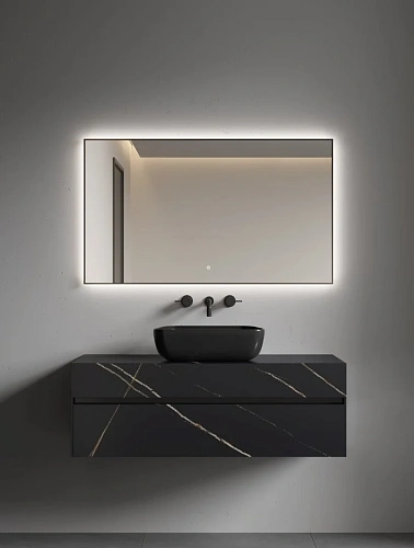 Зеркало Boheme 543-120-GM металлическая рама, подсветка, сенсор, антизапотевание, 120x70 Зеркало Boheme 543-120-GM металлическая рама, подсветка, сенсор, антизапотевание, 120x70