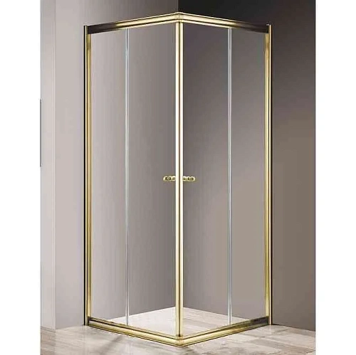 Душевой уголок CEZARES GIUBILEO-A-2-100-SCORREVOLE-C-G 100x100см стекло прозрачное, профиль золото Душевой уголок CEZARES GIUBILEO-A-2-100-SCORREVOLE-C-G 100x100см стекло прозрачное, профиль золото