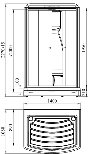 Душевая кабина Radomir Диана 108х140 1-05-1-0-0-0620 поддон с каркасом и сифоном, стекло прозрачное, профиль белый Душевая кабина Radomir Диана 108х140 1-05-1-0-0-0620 поддон с каркасом и сифоном, стекло прозрачное, профиль белый