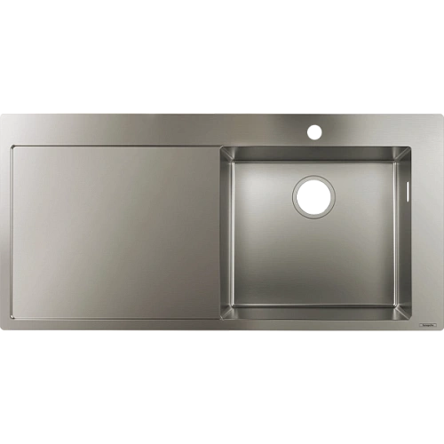Кухонная мойка hansgrohe S71 S715-F450, нержавеющая сталь 43306800 с крылом Кухонная мойка hansgrohe S71 S715-F450, нержавеющая сталь 43306800 с крылом