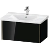 Тумба под раковину Duravit XVIU XV40160B140 подвесная 80 см черный глянцевый