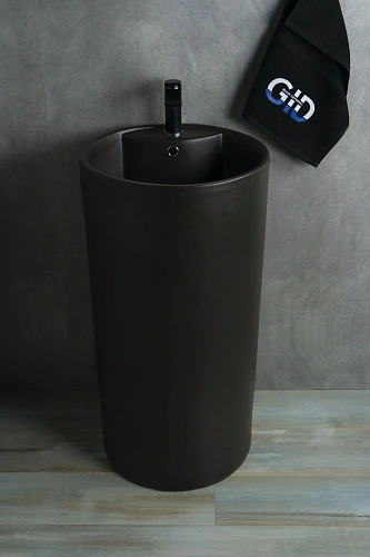 Раковина Gid Nb135bg 81109 напольная черная графит 45x45x85 Раковина Gid Nb135bg 81109 напольная черная графит 45x45x85