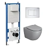 Комплект инсталляции GROSSMAN 900.K31.01.000 с клавишей смыва 700.K31.04.01M.01M белый матовый и унитазом GROSSMAN GR-4411GLMS арт.97.4411GLMS.04.01M
