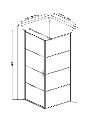Душевой уголок AQUAme AQM5215-LH-8 800x800x1950мм стекло 6мм, цвет профиля матовый черный Душевой уголок AQUAme AQM5215-LH-8 800x800x1950мм стекло 6мм, цвет профиля матовый черный
