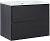 Тумба под раковину Aquanet Милан 80 черный глянец 00269303 подвесная