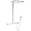Картинка анонса товара «душевая система hansgrohe showerpipe 460 3jet ecosmart 27029400, белый хром с термостатом»