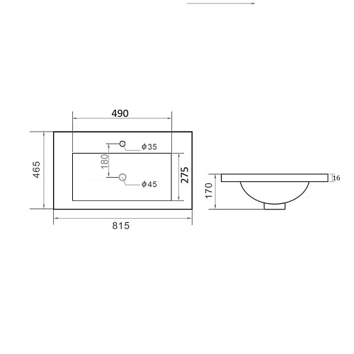Раковина Orange B03-800w встраиваемая, белый Раковина Orange B03-800w встраиваемая, белый