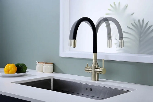 Смеситель для кухни Paulmark Salix бронза Sa213419-BR Смеситель для кухни Paulmark Salix бронза Sa213419-BR