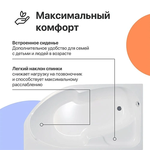 Акриловая ванна DIWO Сочи L 170x95 с каркасом 568018 Акриловая ванна DIWO Сочи L 170x95 с каркасом 568018