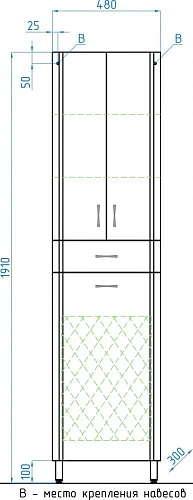 Шкаф-пенал Style Line Эко Стандарт 48 с бельевой корзиной ЛС-00000249 Шкаф-пенал Style Line Эко Стандарт 48 с бельевой корзиной ЛС-00000249