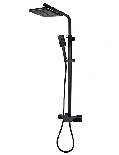 Душевая система Kaiser Quadris 25182-2 с термостатом черный матовый Душевая система Kaiser Quadris 25182-2 с термостатом черный матовый