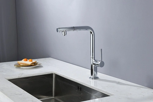 Смеситель для кухни AQUAme Cucina AQM9903CR с выдвижным изливом, с подключением к фильтру с питьевой водой, хром Смеситель для кухни AQUAme Cucina AQM9903CR с выдвижным изливом, с подключением к фильтру с питьевой водой, хром