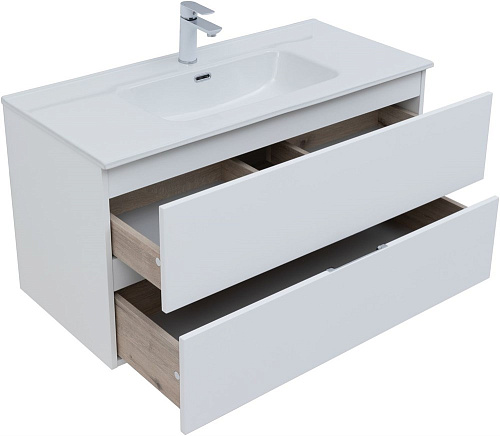 Тумба под раковину Aquanet Алвита New 100 2 ящика, белый матовый 00277518 Тумба под раковину Aquanet Алвита New 100 2 ящика, белый матовый 00277518