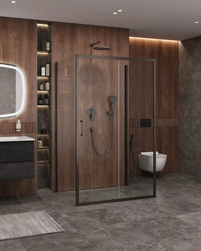 Душевой уголок CEZARES MOLVENO-AH-12-120/90-C-GM-IV цвет профиля оружейная сталь стекло прозрачное 1200x900 мм Душевой уголок CEZARES MOLVENO-AH-12-120/90-C-GM-IV цвет профиля оружейная сталь стекло прозрачное 1200x900 мм