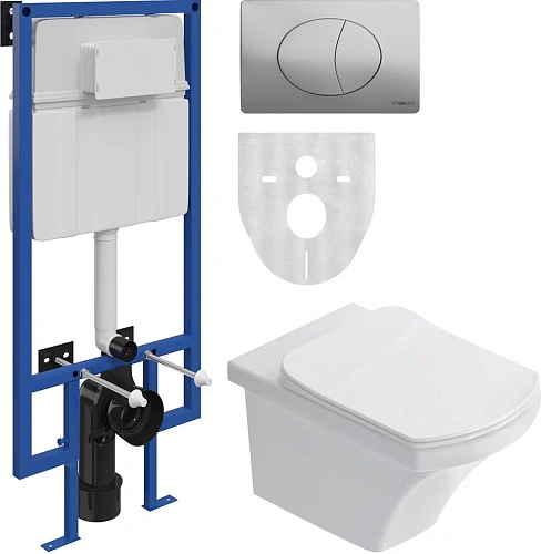 Комплект Унитаз подвесной STWORKI Хальмстад SETK2804-0606-001-1-6000 с микролифтом + Система инсталл 561441 Комплект Унитаз подвесной STWORKI Хальмстад SETK2804-0606-001-1-6000 с микролифтом + Система инсталл 561441