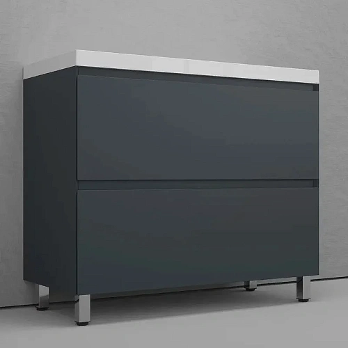 Тумба под раковину Style Line Манхэттен 100 см ЛС-00002369 напольная, графит Тумба под раковину Style Line Манхэттен 100 см ЛС-00002369 напольная, графит