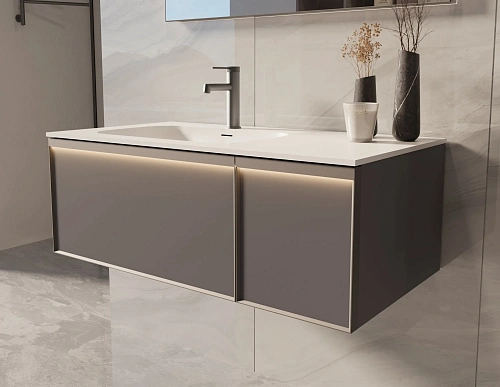 Тумба под раковину Vincea Elise 1000 VMC-4EL100MG-L подвесная, левая, серый матовый Тумба под раковину Vincea Elise 1000 VMC-4EL100MG-L подвесная, левая, серый матовый