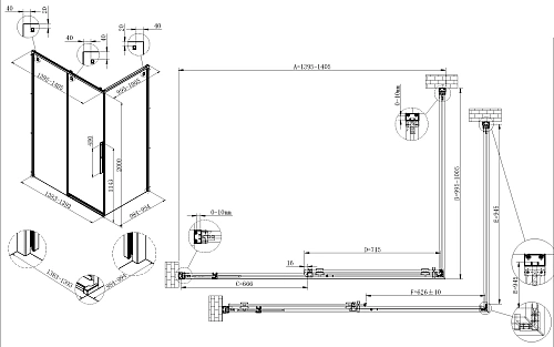 Душевой уголок Vincea Ultima VSR-7UL1014CLGM 1400x1000 вороненая сталь, стекло прозрачное Душевой уголок Vincea Ultima VSR-7UL1014CLGM 1400x1000 вороненая сталь, стекло прозрачное