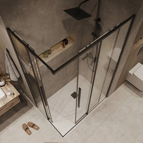 Душевой уголок GROSSMAN Galaxy 1/2.K33.01.11.42.00-1/2.K33.01.80.42.00 (110х80х195) раздвижная,графит сатин,стекло прозрачное Душевой уголок GROSSMAN Galaxy 1/2.K33.01.11.42.00-1/2.K33.01.80.42.00 (110х80х195) раздвижная,графит сатин,стекло прозрачное