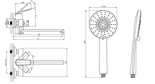 Смеситель для ванны RUSH Nevis (NE1735-51Black) Смеситель для ванны RUSH Nevis (NE1735-51Black)