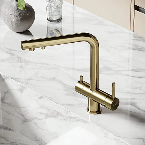 Смеситель для кухни SANCOS Foster SC4014BG с возможностью подключения фильтра, брашированное золото Смеситель для кухни SANCOS Foster SC4014BG с возможностью подключения фильтра, брашированное золото