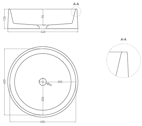 Раковина Salini GLORIA 01 1102201M 440x440 накладная S-Stone Раковина Salini GLORIA 01 1102201M 440x440 накладная S-Stone