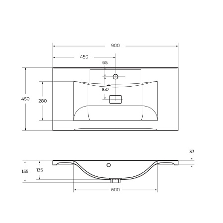 Раковина BelBagno BB900/450-LV-MR-PR 900x450 Раковина BelBagno BB900/450-LV-MR-PR 900x450