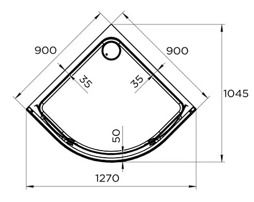 Душевой поддон Radomir Берген RD 90х90 1-11-6-0-0-350 радиальный с каркасом и сифоном черный Душевой поддон Radomir Берген RD 90х90 1-11-6-0-0-350 радиальный с каркасом и сифоном черный