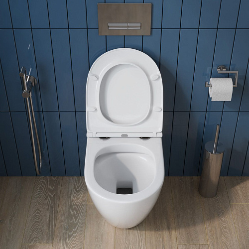 Унитаз приставной BelBagno SFERA-R BB2141CBR/BB870SC безободковый с сиденьем Унитаз приставной BelBagno SFERA-R BB2141CBR/BB870SC безободковый с сиденьем