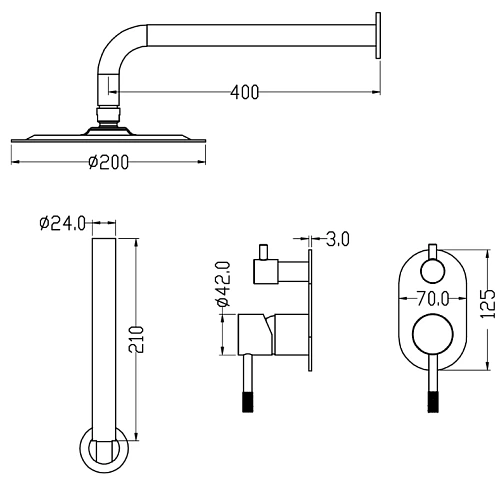 Душевая система Boheme Uno 464-NB Nikel Brush Душевая система Boheme Uno 464-NB Nikel Brush