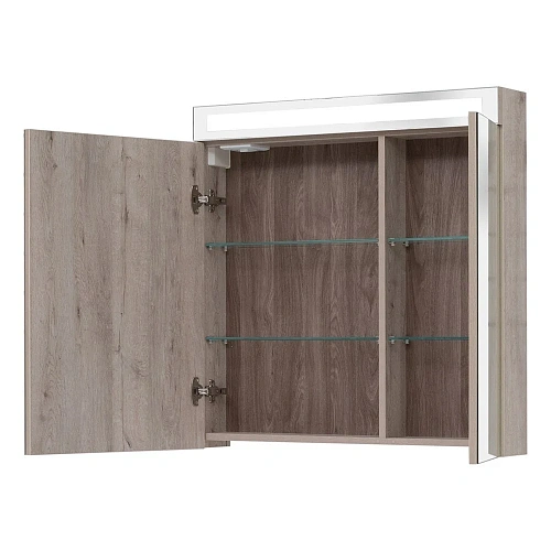 Зеркальный шкаф DREJA MAX, 80 см, 2 дверцы, 4 стеклянные полки, дуб кантри 77.9010D Зеркальный шкаф DREJA MAX, 80 см, 2 дверцы, 4 стеклянные полки, дуб кантри 77.9010D