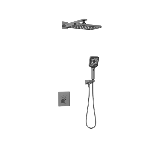 Душевая система Kaiser Sano с термостатом, скрытого монтажа вороненая сталь 08477-15 Душевая система Kaiser Sano с термостатом, скрытого монтажа вороненая сталь 08477-15